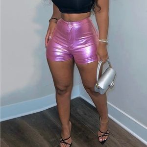 Small - large metallic pink shorts